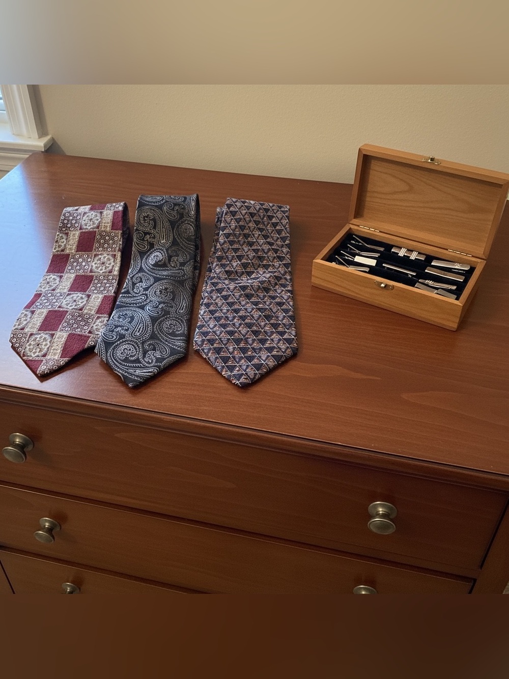 Set of 3 Silk Ties -Trump, Club Fellow, Sterling & Hunt—-Price Firm